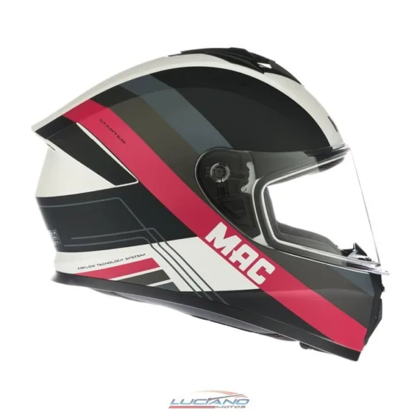 Casco Mac 801 Starter Winexzor Blanco / Rosa / Mate - Imagen 4