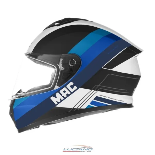 Casco Mac 801 Starter Winexzor Negro / Azul / Mate - Imagen 2
