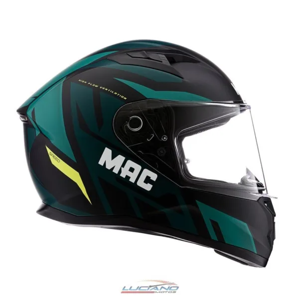 Casco MAC 825 Speed Joy Verde / Negro / Mate - Imagen 3