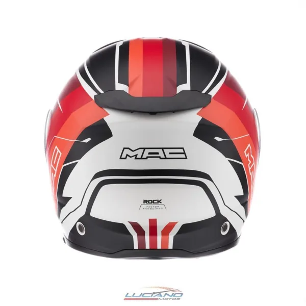 Casco MAC 908 Rock Floyd Blanco / Rojo / Naranja Mate - Imagen 3