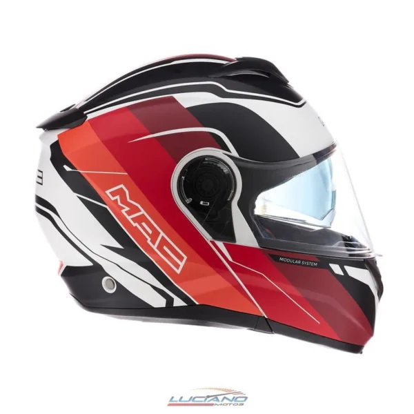 Casco MAC 908 Rock Floyd Blanco / Rojo / Naranja Mate - Imagen 5