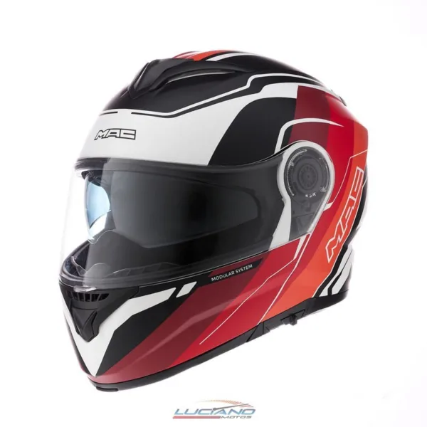 Casco MAC 908 Rock Floyd Blanco / Rojo / Naranja Mate - Imagen 7