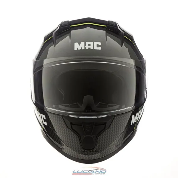 Casco MAC M67 Bass Cage Negro / Amarillo / Brillo - Imagen 2