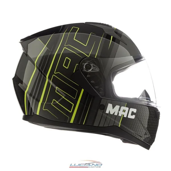 Casco MAC M67 Bass Cage Negro / Amarillo / Brillo - Imagen 3