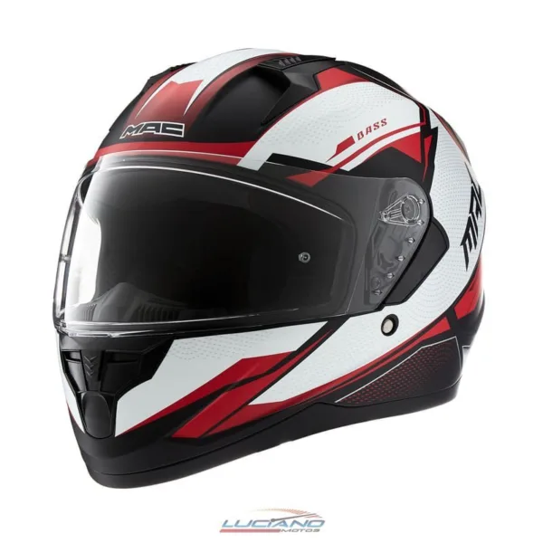 Casco MAC M67 Bass Zepelin Blanco / Rojo / Negro Mate