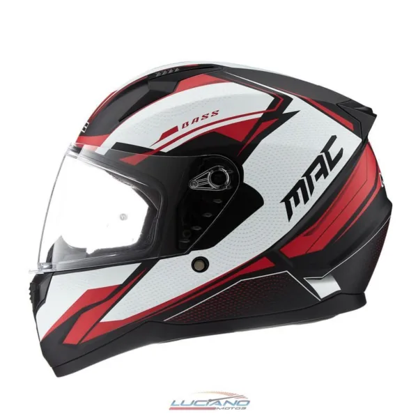 Casco MAC M67 Bass Zepelin Blanco / Rojo / Negro Mate - Imagen 2
