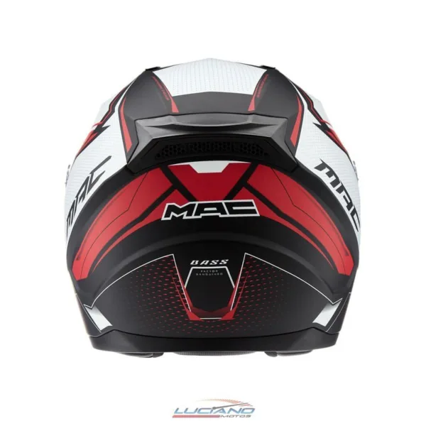 Casco MAC M67 Bass Zepelin Blanco / Rojo / Negro Mate - Imagen 3