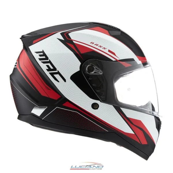 Casco MAC M67 Bass Zepelin Blanco / Rojo / Negro Mate - Imagen 4