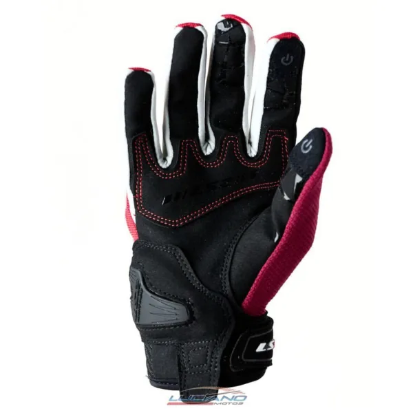 Guante LS2 Dart 2 Mujer Rojo / Gris - Imagen 2